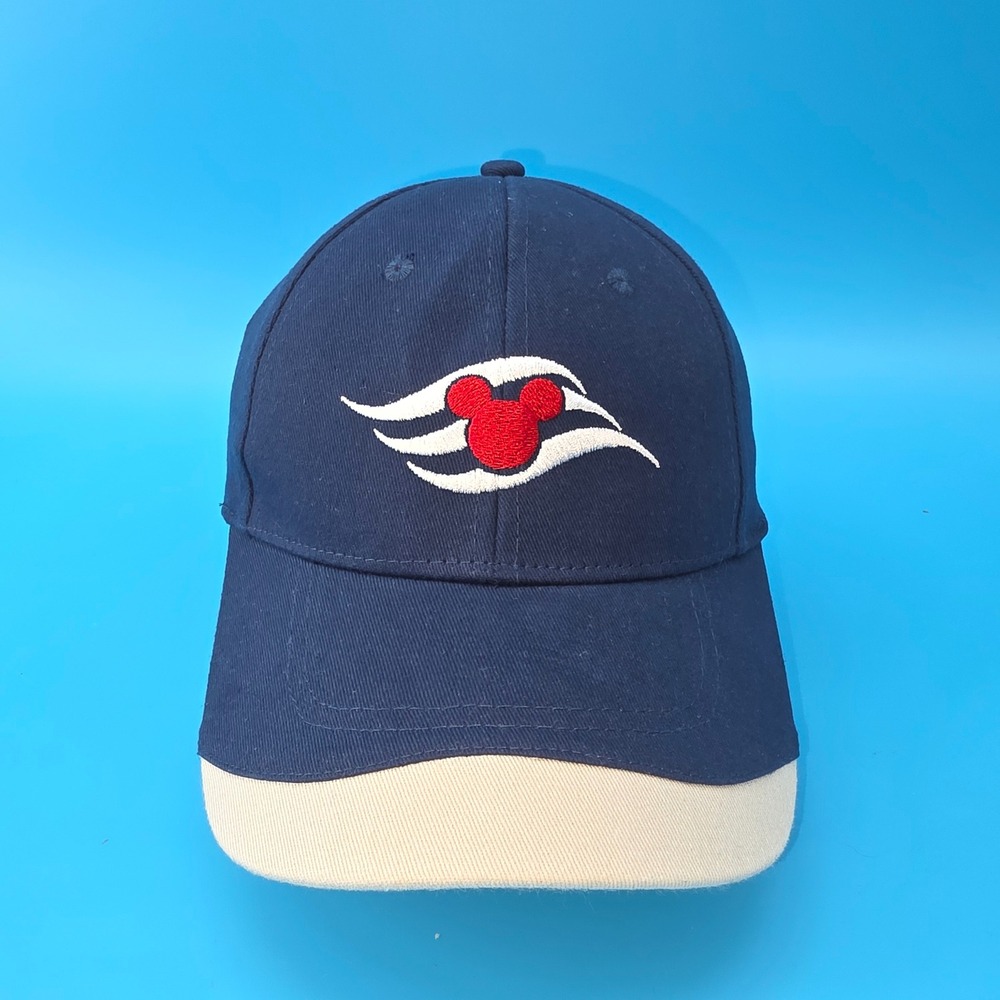 Disney Cruise Line Mickey Mouse Navy Blue Cotton Baseball Cap Hat Adjustable